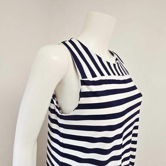 Jude Connally Dress Medium Molly Sleeveless Navy Stripe Pockets Jude Cloth Prep - Picture 6 of 8